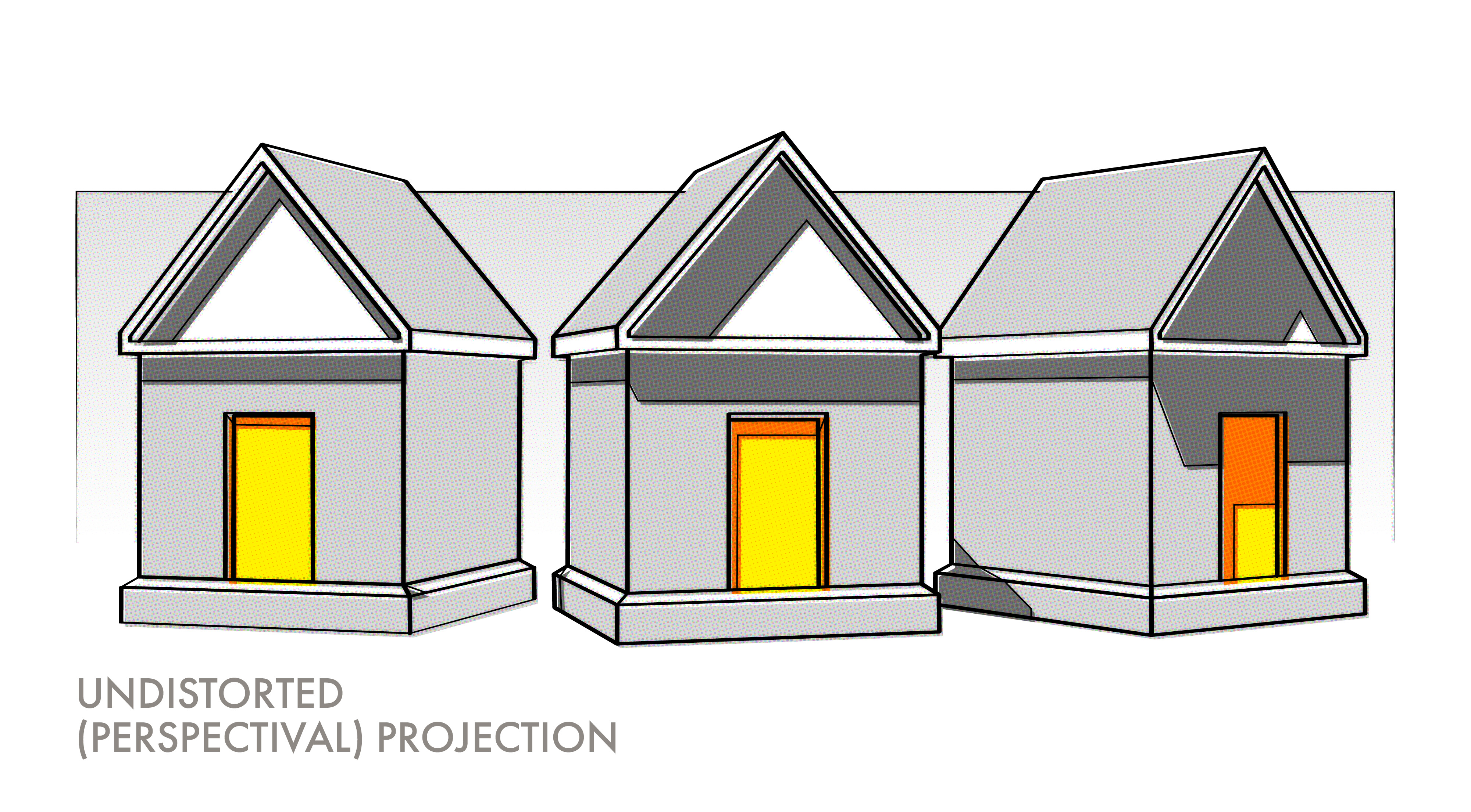 A collection of houses rendered in perspective.