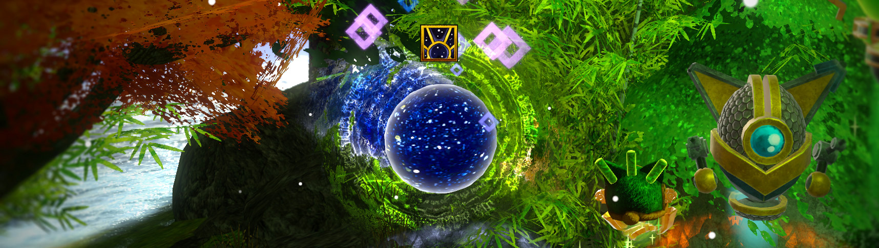 Screenshot of my Guild Wars 2 fan game, Jade Spring, showing the astral orb through which you can enter the Otter's Enclave.
