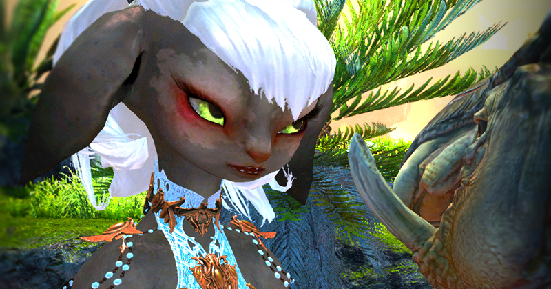 A fierce screenshot of my Guild Wars 2 reaper asura, Slylent Dusk.